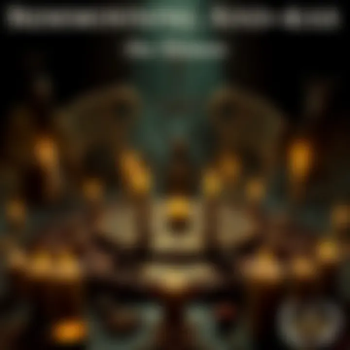 Summoning Andras the Demon A dark ritual scene featuring a circle of candles and a depiction of Andras, a goetia demon, surrounded by mystical symbols. The atmosphere is tense, reflecting a sense of power and respect in the process.