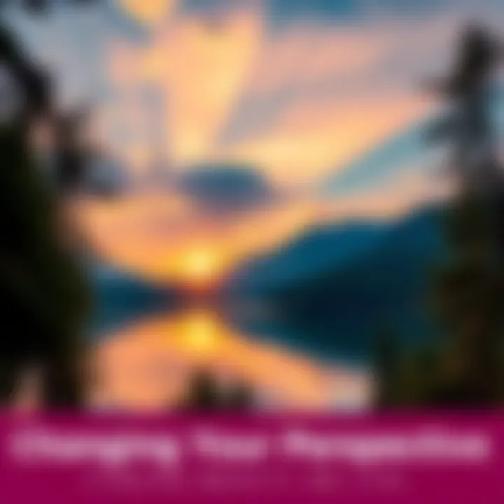 Sunrise over a peaceful landscape A serene sunrise illuminating a calm lake surrounded by trees, symbolizing beauty and positivity.