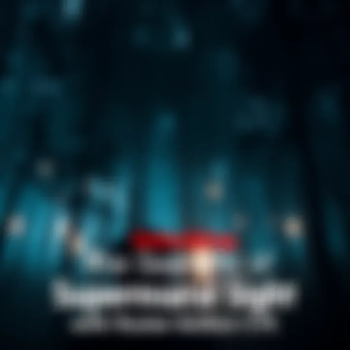 A person gazing into a mystical forest with faint glowing figures in the background, signifying supernatural beings