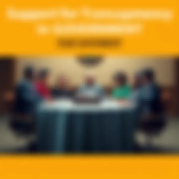 Support for Transparency in Government A group of five diverse members discussing declassification issues at a round table, emphasizing transparency and accountability in government operations.