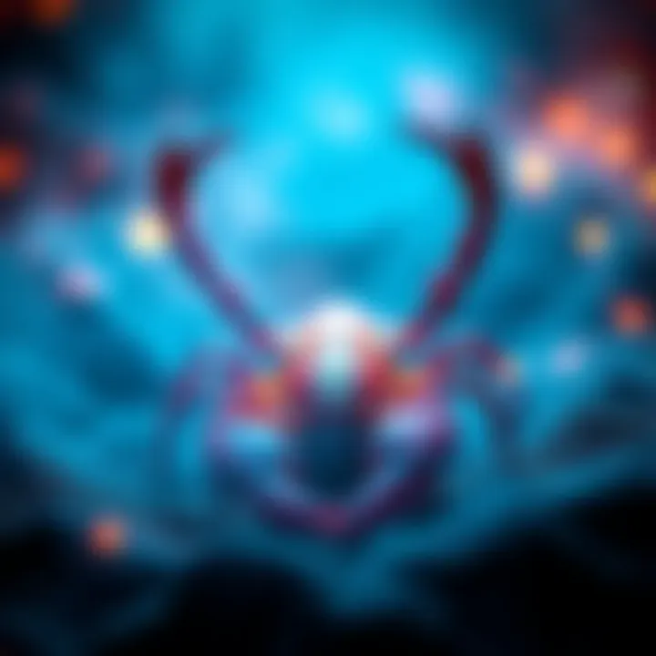 A comforting scene of a Scorpio symbol with soothing colors, representing support and understanding for a fearful avoidant personality.