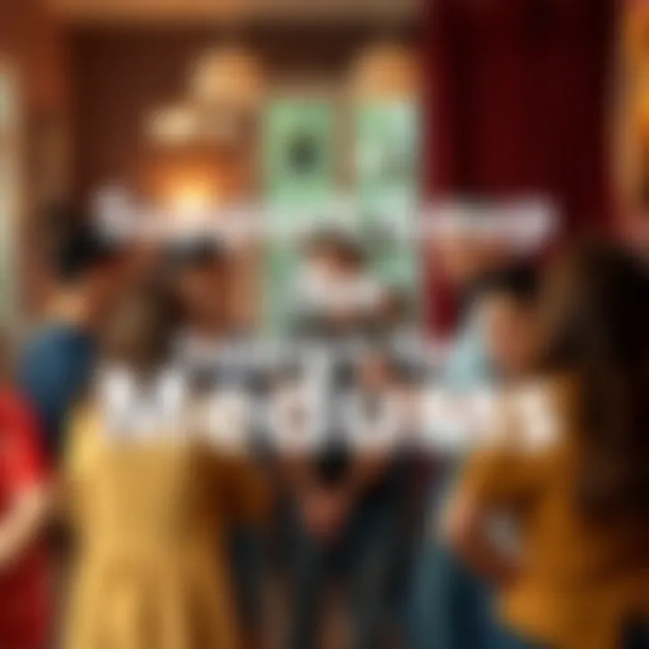 A diverse group of people gathered in a warm, inviting space, sharing experiences and support for their medium abilities.