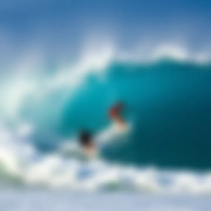 Two surfers, Ben Allen and Chris White, riding the rare wave known as 'The Thing' off the coast of Western Australia.