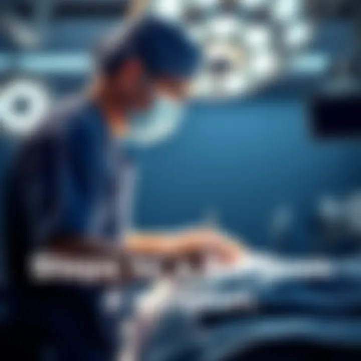 Surgeon in Scrubs A surgeon wearing scrubs and a surgical mask in an operating room, focused on a patient on the table.