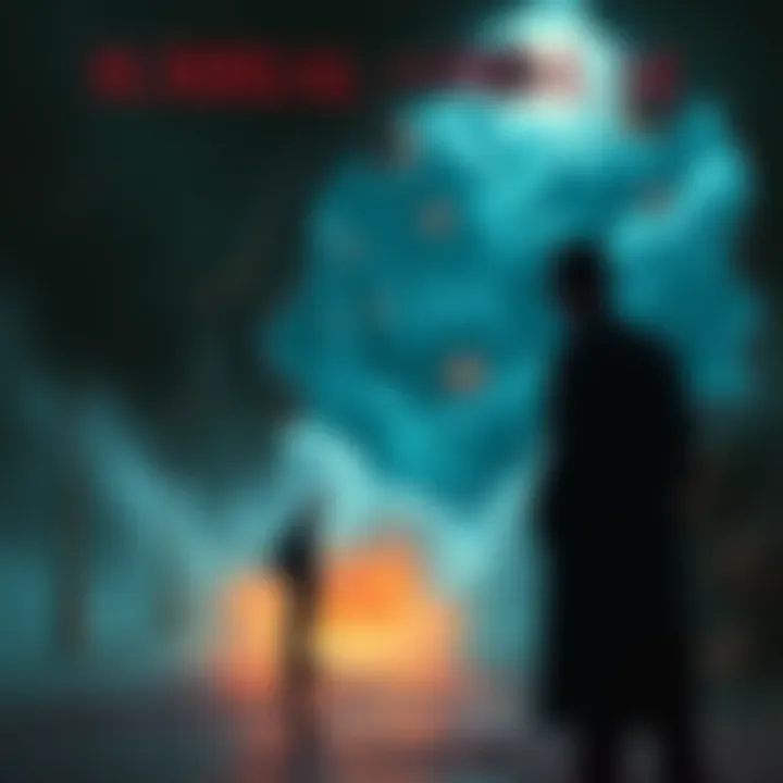 A haunting depiction of a dreamscape with shadowy authority figures observing a dreamer, blending reality and the subconscious.