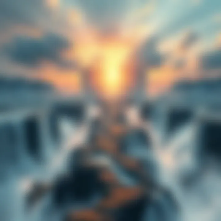 A surreal landscape blending elements of dreams and reality, evoking the mystery of existence beyond life.