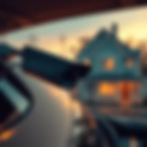 Surveillance Cameras in Cars and Homes A car with a visible surveillance camera and a house with cameras installed, highlighting the trend of increased monitoring in everyday life.