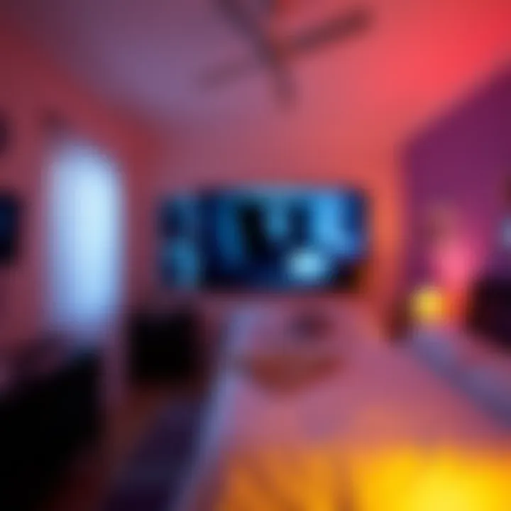 Video screen displaying ring surveillance clips showing a possible visitor or light glare in a spare bedroom
