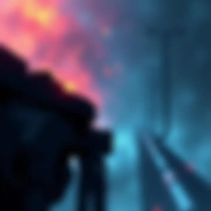 A surreal illustration depicting the delicate boundary of existence, blending light and shadow, capturing the essence of survival and introspection.