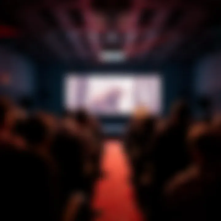 Audience at SXSW 2026 discussing the Patterson-Gimlin film with a projector in the background