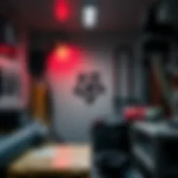 A close-up view of a strange symbol found on a wall inside an electric cabin, surrounded by tools and equipment.