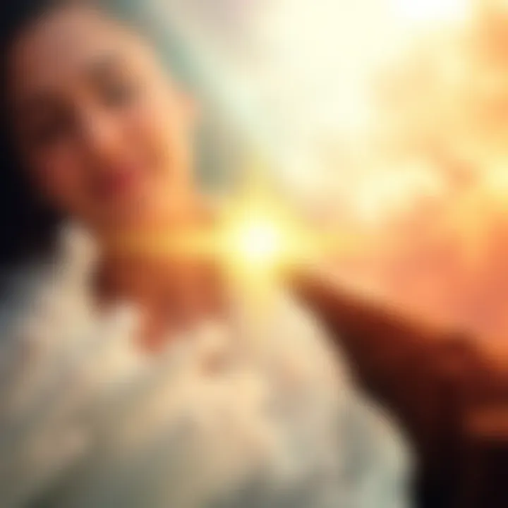 A serene depiction of the Holy Spirit as a harmonious bridge between love and hate, with soft colors blending together to represent duality in Christianity.