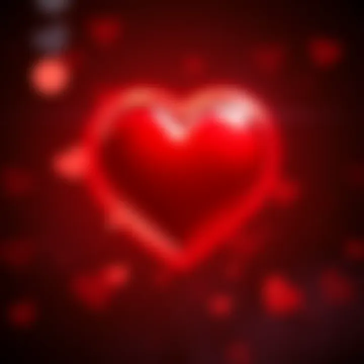 A heart icon surrounded by soft glowing light, representing the concept of true love