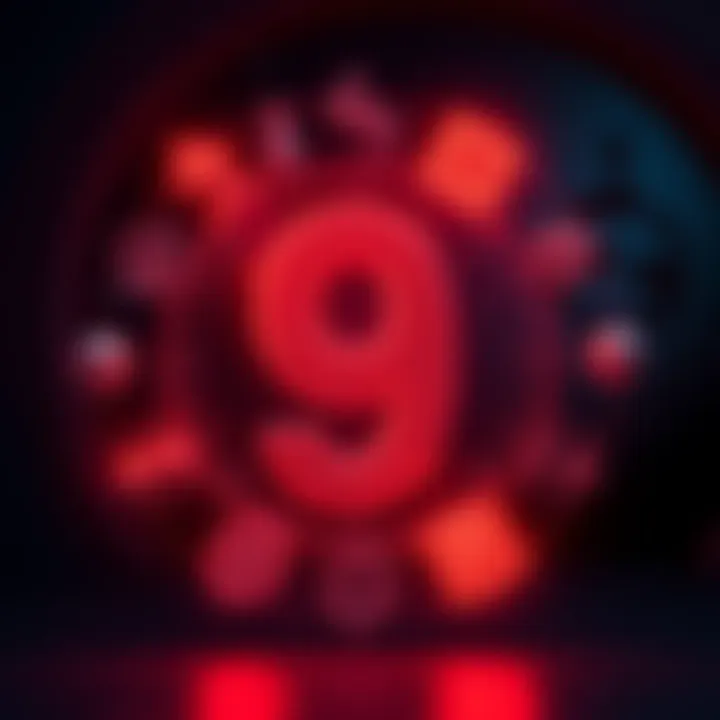 A graphic showing the number nine with cultural symbols around it, representing beliefs about age and death