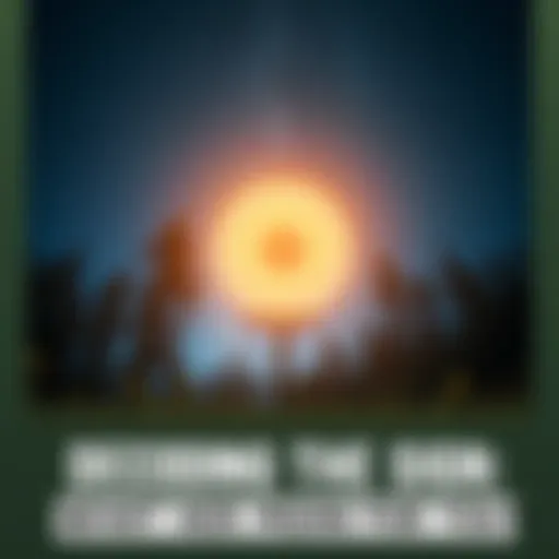 A glowing sign surrounded by trees and stars, representing personal growth and insights.