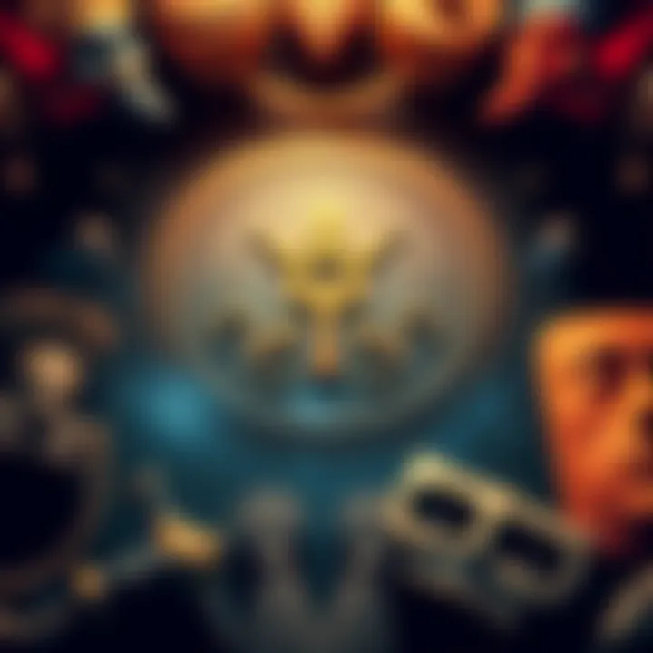 Symbols of the 7 Sages Seven ancient symbols representing wisdom surrounded by cultural artifacts from America