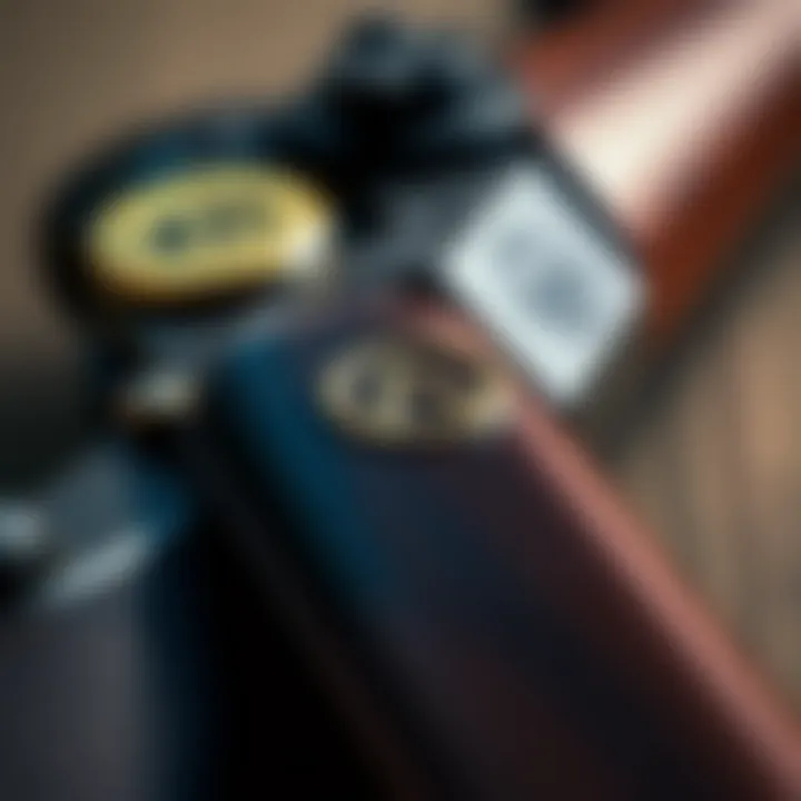 Close-up of unusual symbols on a 1968 hunting rifle