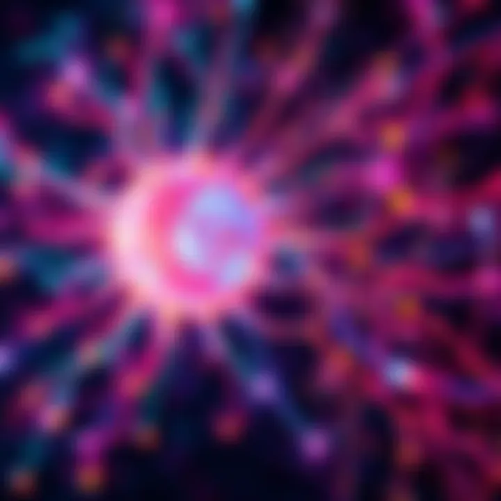 A vibrant depiction of neural connections intermingled with psychedelic patterns, symbolizing the intersection of consciousness and technology.