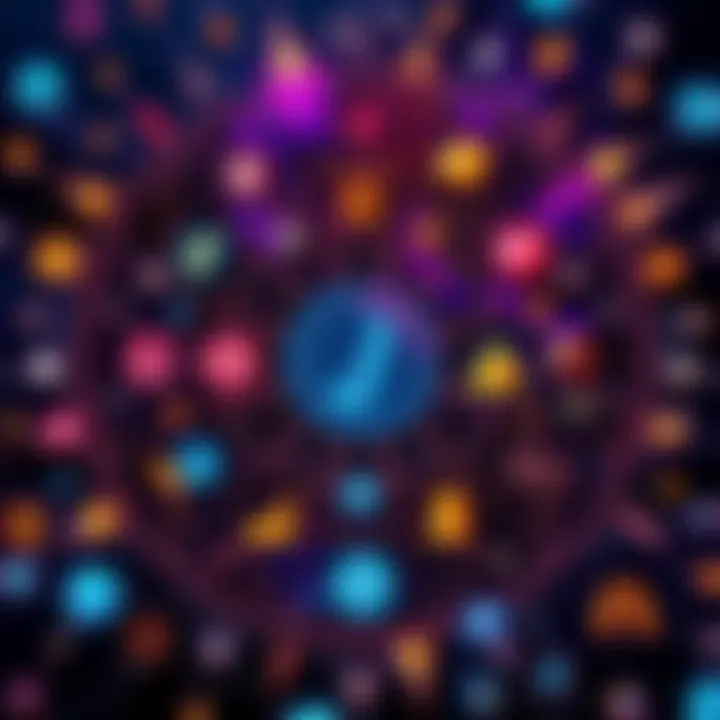 Interconnected Patterns of Coincidence An artistic representation of the Synchronicity Oracle showcasing a web of interconnected events and symbols, embodying the essence of meaningful coincidences in life.