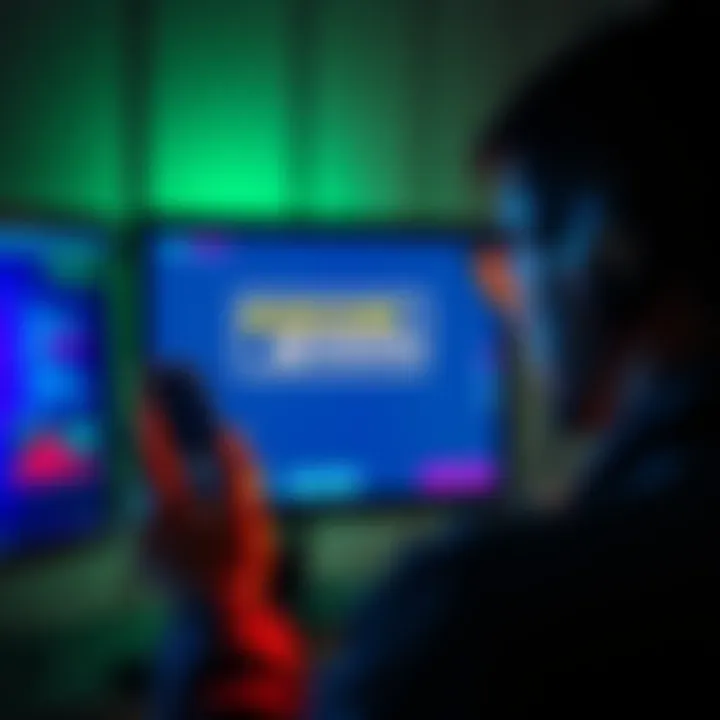 System Troubleshooting Guide A person looking at a computer screen displaying an error message while holding a phone for support.