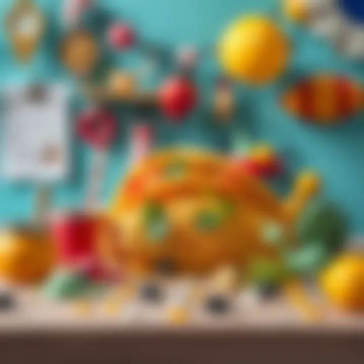 A taco placed in an unusual location surrounded by whimsical decorations, highlighting a fun and humorous culinary adventure.