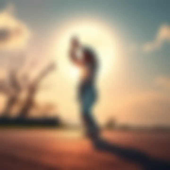 A person practicing Taiji in a serene outdoor setting, showing focus and balance while moving gracefully.