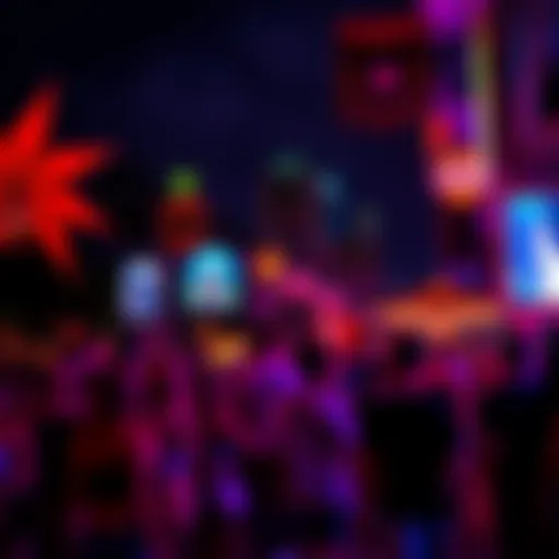 Crowd enjoying the vibrant nightlife in Tampa with music and lights