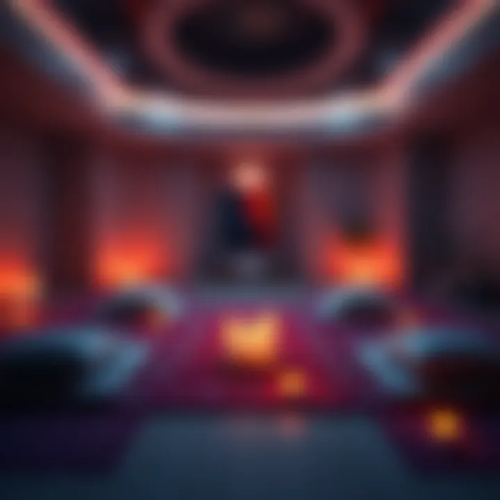 A serene meditation space with candles, cushions, and a peaceful ambience, inviting beginners to explore Tantra