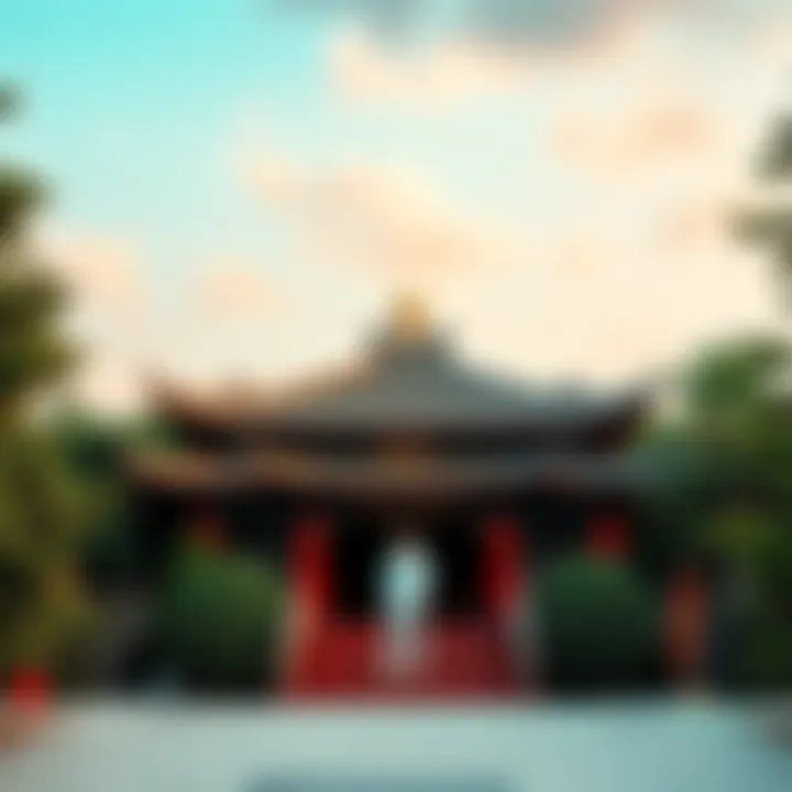 A peaceful Taoist temple surrounded by greenery in Washington, DC, symbolizing spirituality and balance.