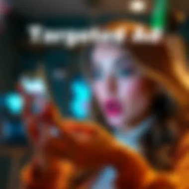 A woman looking surprised at her phone, displaying a targeted ad for Frank Body scrubs after she thought of it.