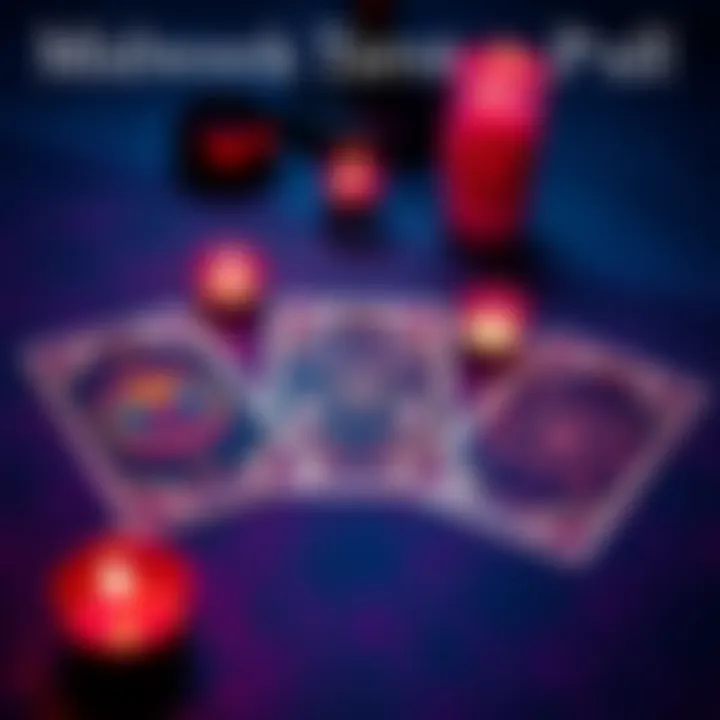 Three tarot cards laid out on a table, inviting viewers to choose one for guidance.