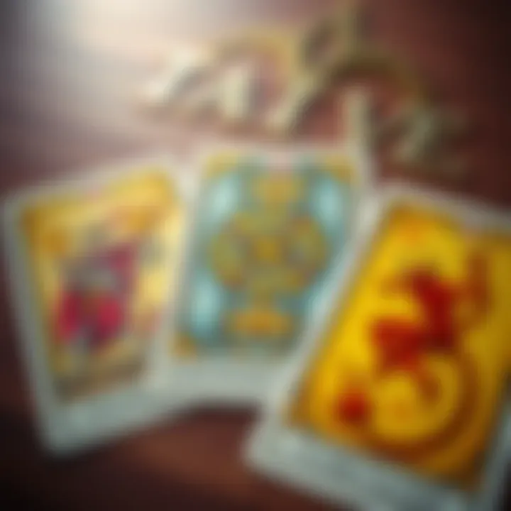 A close-up of three tarot cards laid out on a table, featuring the Knight of Cups, Wheel of Fortune, and Devil reversed, symbolizing feelings of attraction and challenges in relationships.