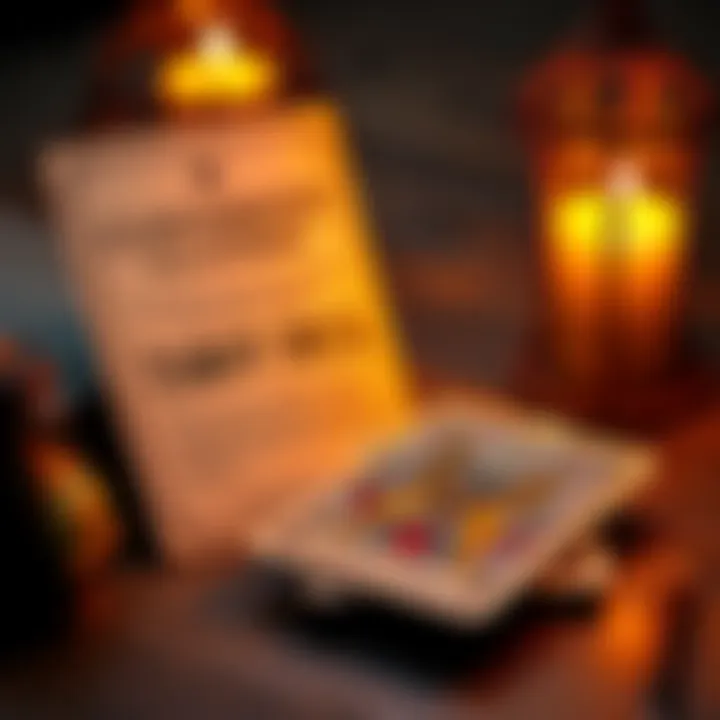 Tarot deck sitting beside a customs notice about tariffs on international shipments