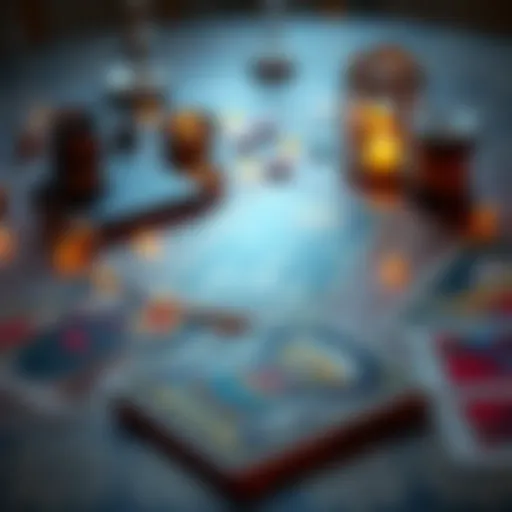 Tarot Cards for Love Reading A selection of tarot cards spread out on a table, focusing on love and relationships, with a magical vibe.