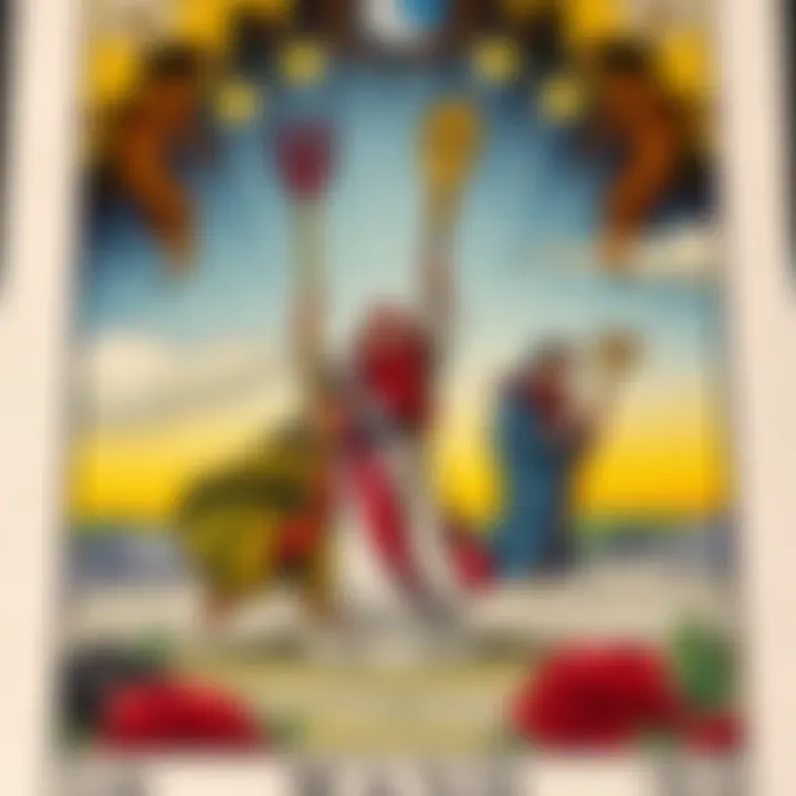A close-up of the Seven of Wands tarot card, showing a figure standing confidently with a wand, defending against others in the background, symbolizing challenges ahead for 2026.