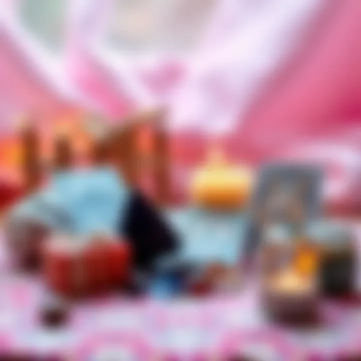 A beautifully arranged tarot card set with crystals and a candle, perfect for a thoughtful gift.