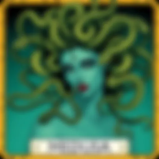 A Tarot card illustration featuring Medusa with snake hair, symbolizing power and protection