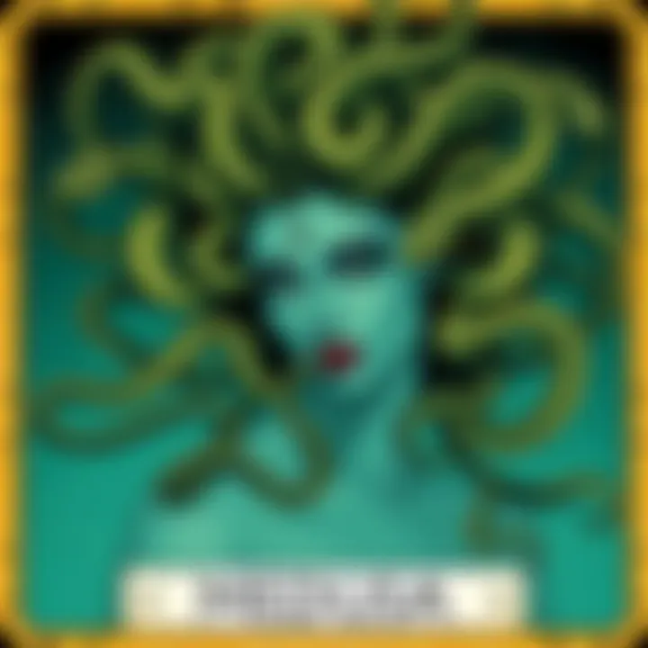 A Tarot card illustration featuring Medusa with snake hair, symbolizing power and protection