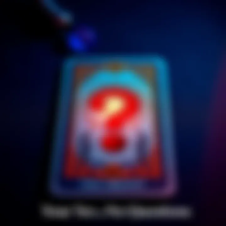 Tarot card with a question mark A tarot card laid down with a large question mark on it, representing yes or no questions