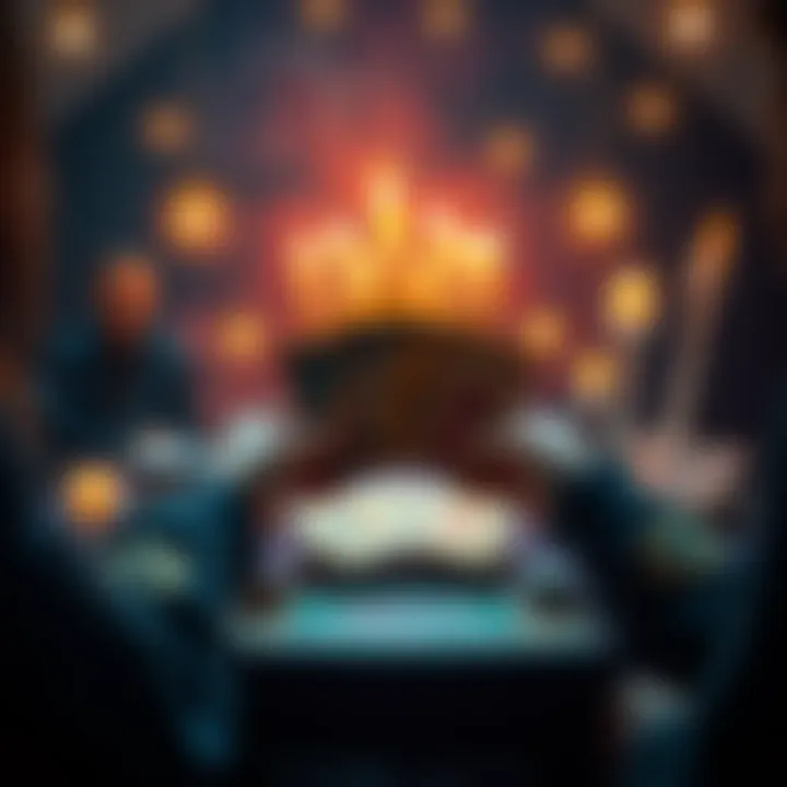 A tarot card reader shows tarot cards with a calm setup, inviting people for free readings.