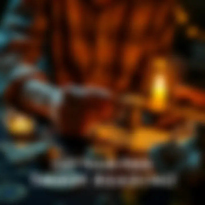 Tarot Card Reading A person shuffling tarot cards on a table with a glowing candle and crystals