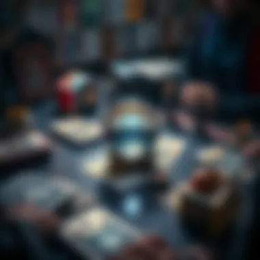 A table with tarot cards spread out and a crystal ball, inviting people for a free reading.