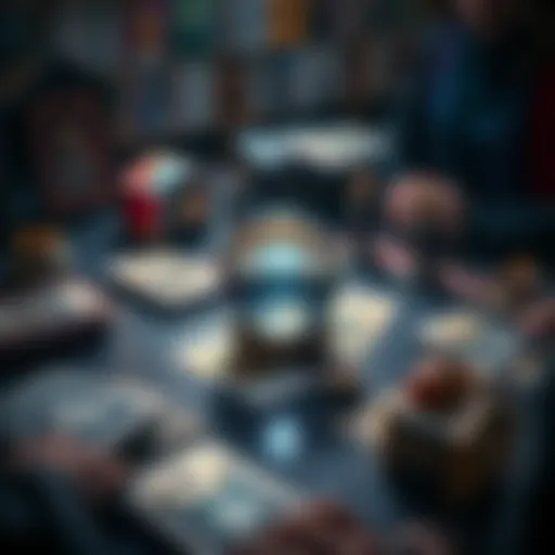 A table with tarot cards spread out and a crystal ball, inviting people for a free reading.