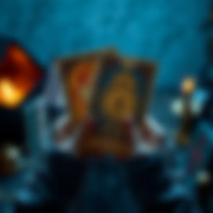 A person holding a tarot card with symbols representing love and career insights