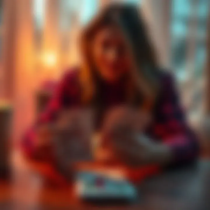 A person shuffling tarot cards while thinking about their feelings for a girl