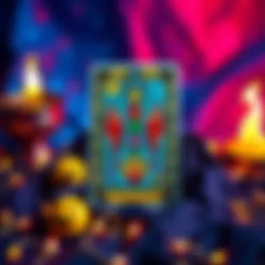 Tarot Card Reading Promotion Aleya offering a free 1-card tarot reading on Instagram with a colorful tarot card and emojis