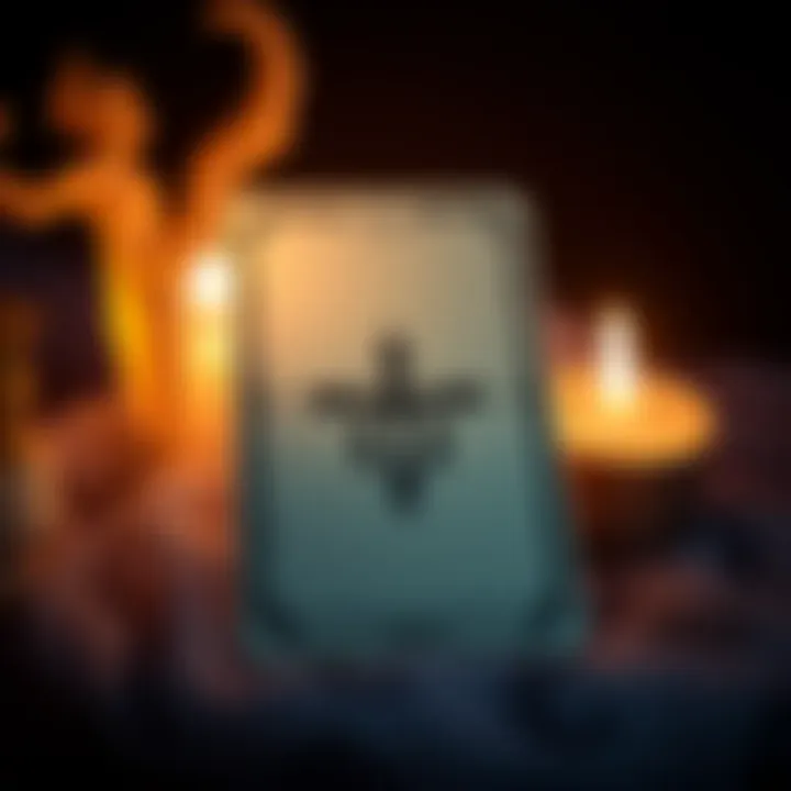 A tarot card featuring a distinct symbol that keeps appearing for guidance during tough times.