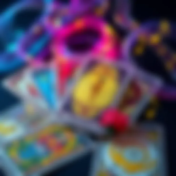 Tarot Cards and Music A colorful arrangement of tarot cards with musical notes swirling around them, symbolizing the connection between tarot and music.