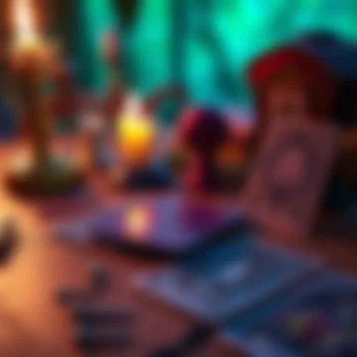 A set of tarot cards displayed on a table, symbolizing self-discovery and personal growth through divination.