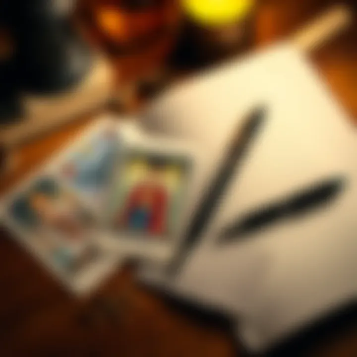 A set of tarot cards spread out beside an open journal and pen, illustrating daily journaling practices for tarot enthusiasts.